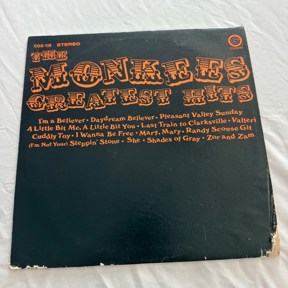 The Monkees Greatest Hits Vinyl LP Colgems COS-115 Stereo 1969 Vintage Record